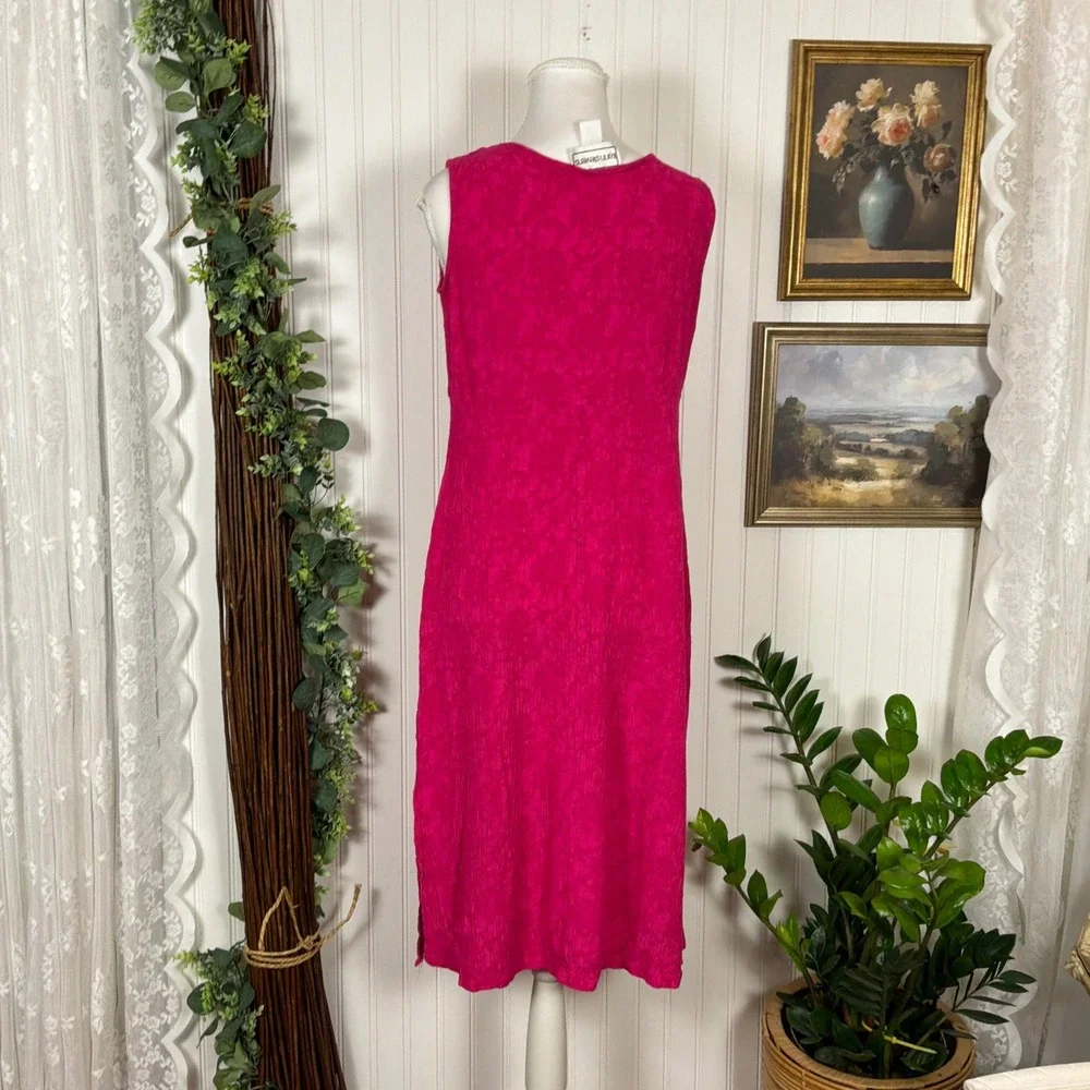Karin Stevens Dress Set Womens 8 Pink Excellent Vintage Textured 2 Piece Jacket